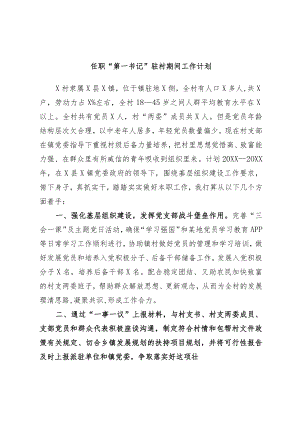 任职“第一书记”驻村期间工作计划.docx