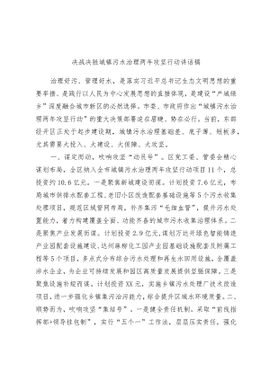 决战决胜城镇污水治理两年攻坚行动讲话稿.docx
