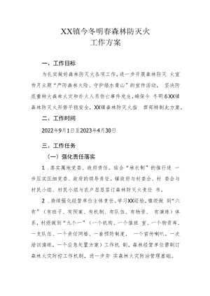 XX镇今冬明春森林防灭火工作方案.docx