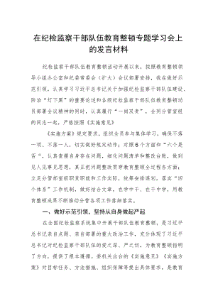 （共三篇）在纪检监察干部队伍教育整顿专题学习会上的发言材料.docx