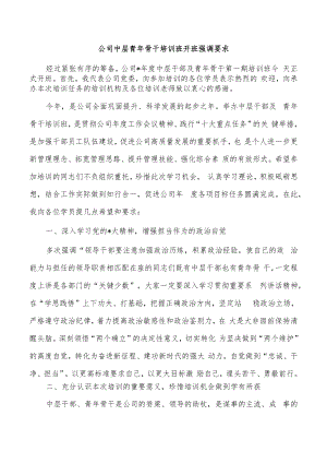 公司中层青年骨干培训班开班强调要求.docx