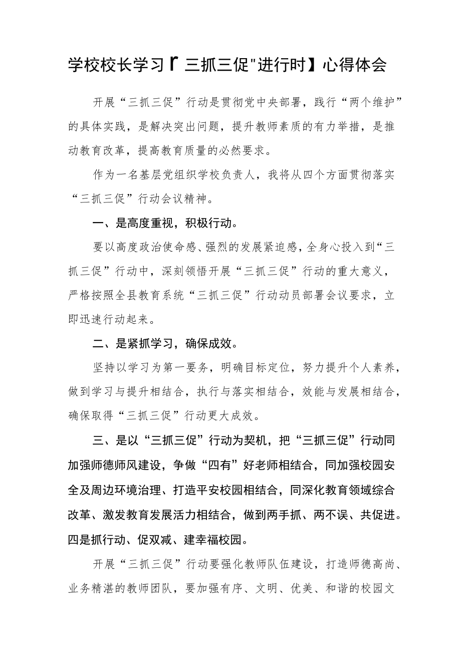 (共三篇)一线教师“三抓三促”行动学习心得感想.docx_第2页