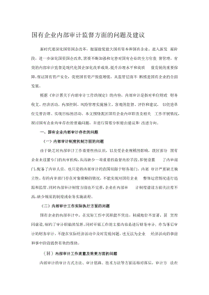 国有企业内部审计监督方面的问题及建议.docx