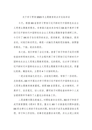 关于学习贯彻2023年主题教育的点评总结讲话.docx