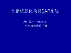 SAP系统项目管理PS模块信息查询操作手册.ppt