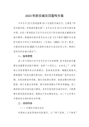 2023年防灾减灾日宣传方案.docx