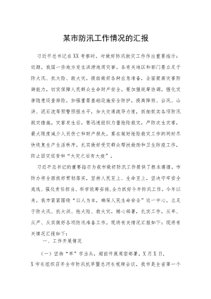某市防汛工作情况的汇报.docx