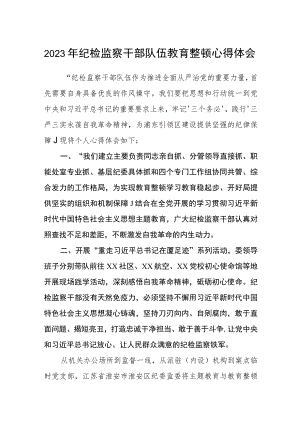 2023年纪检监察干部队伍教育整顿心得体会 3篇精选汇编.docx