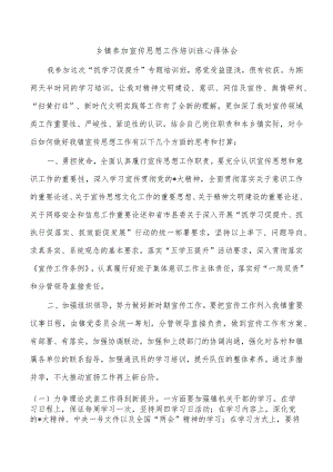 乡镇参加宣传思想工作培训班心得体会.docx