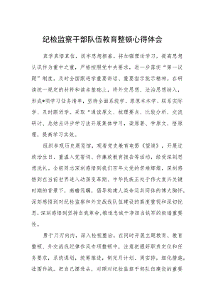 纪检监察干部队伍教育整顿心得体会精选(三篇详细版).docx