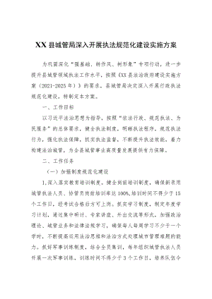 XX县城管局深入开展执法规范化建设实施方案.docx