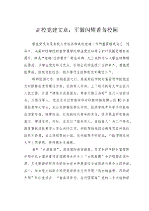 高校党建文章：军徽闪耀菁菁校园.docx