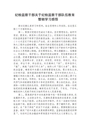 纪检监察干部关于纪检监察干部队伍教育整顿学习感悟(三篇)精选.docx
