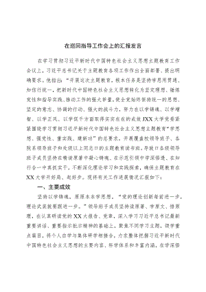 在巡回指导工作会上的汇报发言.docx