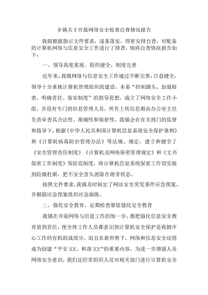 乡镇关于开展网络安全检查自查情况报告.docx