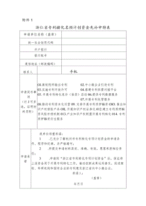 浙江省专利转化专项计划资金奖补申请表.docx
