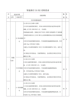 智能路灯（XX街）采购需求.docx
