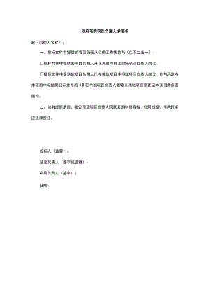 政府采购项目负责人承诺书.docx