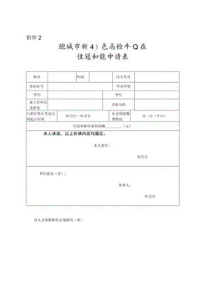 肥城市新引进高校毕业生生活补贴申请表.docx