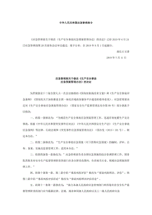 生产安全事故应急预案管理办法（中华人民共和国应急管理部令第2号）.docx