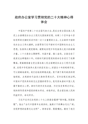 政府办公室学习贯彻党的二十大精神心得体会.docx