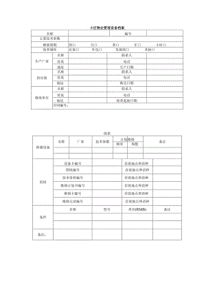 小区物业管理设备档案.docx