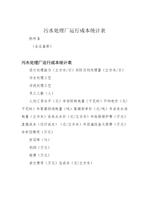 污水处理厂运行成本统计表.docx