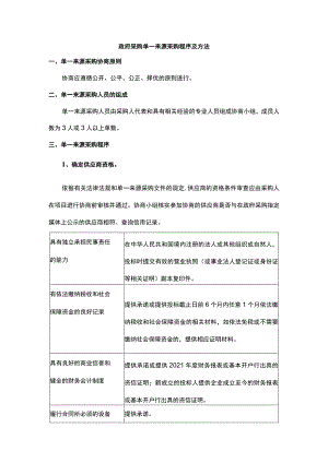 政府采购单一来源采购程序及方法.docx