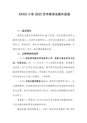 小学2023艺术教育发展年度报告.docx