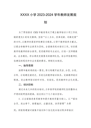 小学2023-2024学年教师发展规划.docx