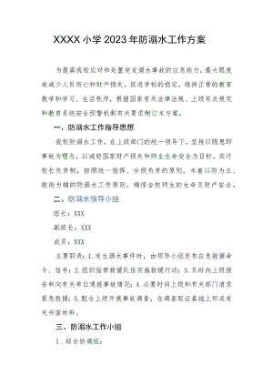 小学2023年防溺水工作方案.docx