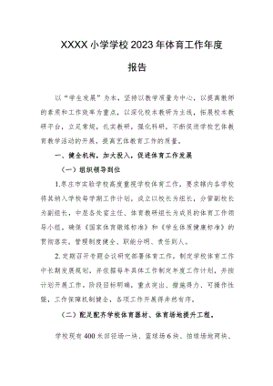 小学学校2023年体育工作年度报告.docx