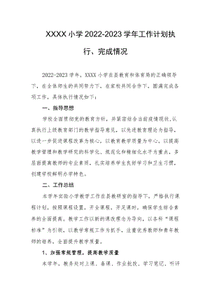 小学2022-2023学年工作计划执行、完成情况.docx