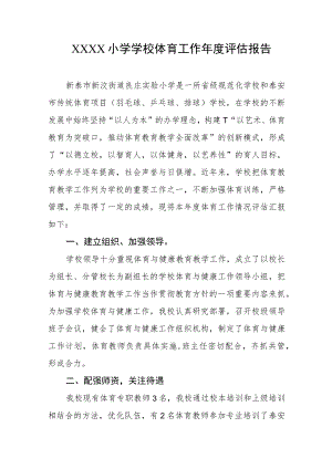 小学学校体育工作年度评估报告.docx
