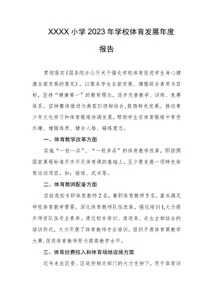 小学2023年学校体育发展年度报告.docx