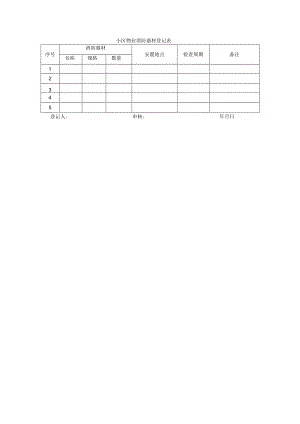 小区物业消防器材登记表.docx