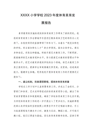 小学学校2023年度体育美育发展报告.docx