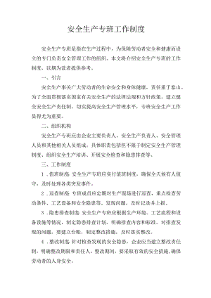 安全生产专班工作制度.docx