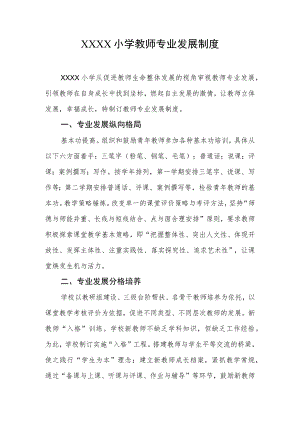 小学教师专业发展制度.docx