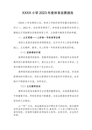 小学2023年度体育发展报告.docx