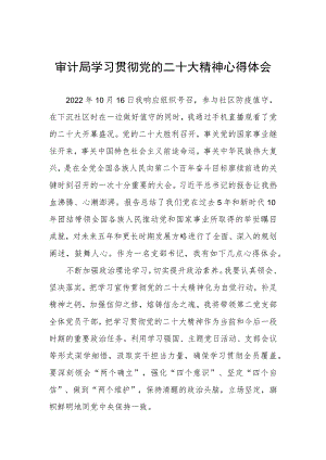 审计局学习贯彻党的二十大精神心得体会.docx