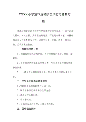 小学篮球运动损伤预防与急救方案.docx