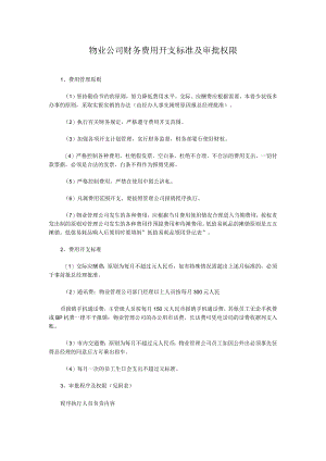 物业公司财务费用开支标准及审批权限.docx