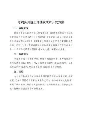 老鸭头片区土地征收成片开发方案.docx