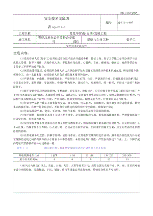架子工安全技术交底模板.docx
