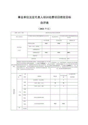 事业单位法定代表人培训经费项目绩效目标自评表.docx