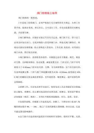阀门检修施工指导.docx