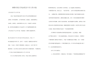 销售月度工作总结及下月工作计划.docx