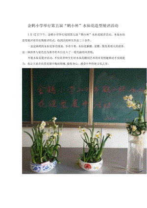 金鹤小学举行第五届“鹤小杯”水仙花造型展评活动.docx