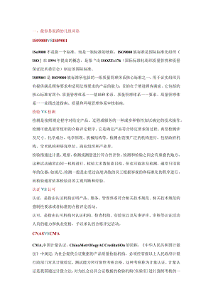 质量认证入门词汇集锦.docx